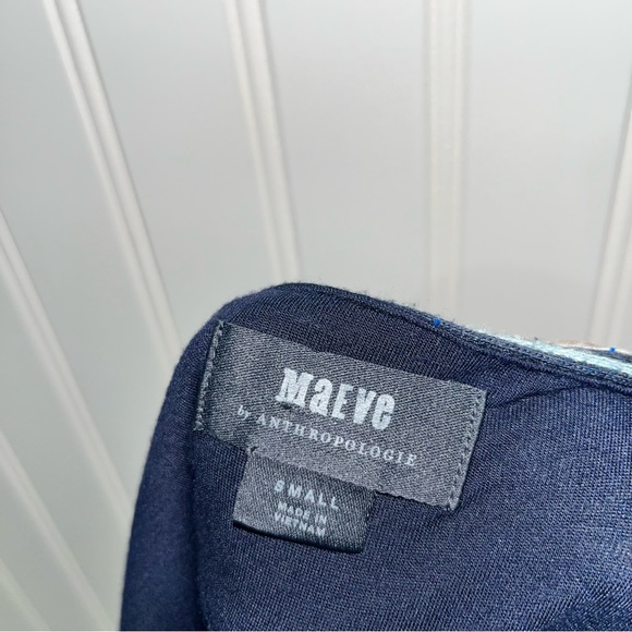 Maeve Anthropologie Shannon white and blue floral skater mini dress - Picture 7 of 8